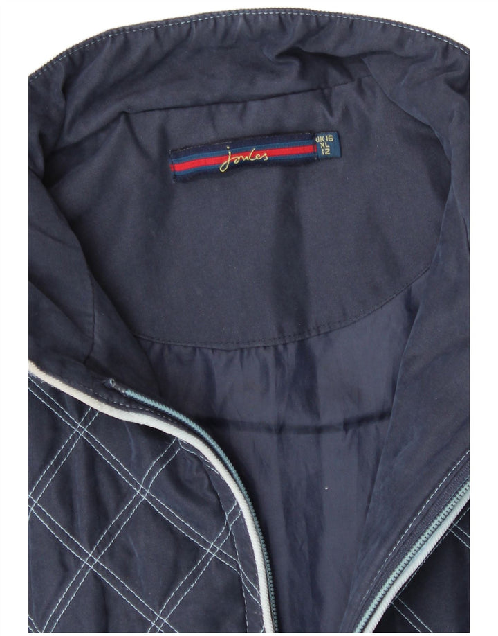 Joules Dame Quilted Gilet UK 16 Large Navy Blue Polyester