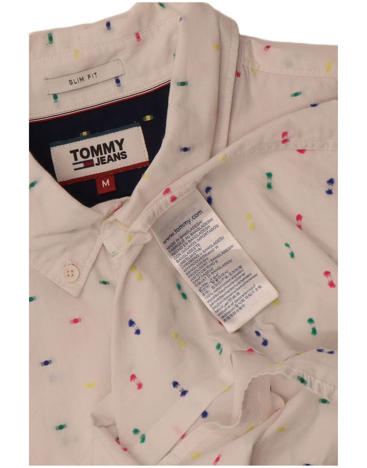 Tommy Hilfiger Herre Slim Fit skjorte Medium hvid plettet bomuld