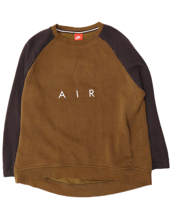 Nike grafisk sweatshirt til mænd XL Khaki Colourblock Bomuld