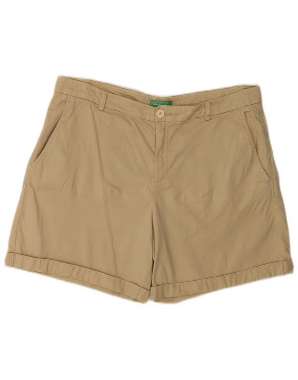 BENETTON Chino Shorts til kvinder W34 Large Yellow