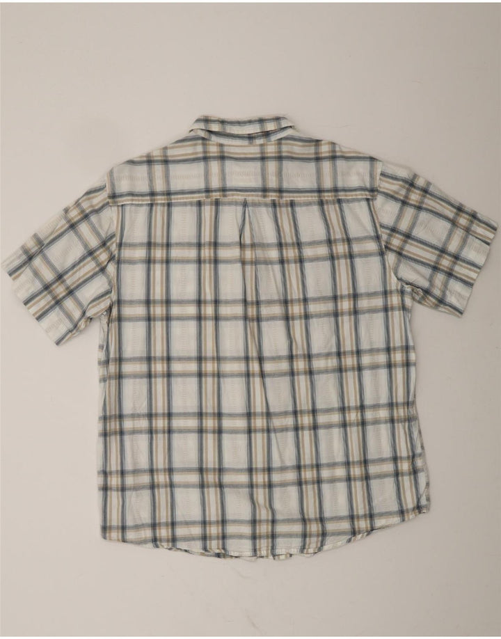 WRANGLER Mens Short Sleeve Shirt XL White Plaid Cotton Vintage Wrangler and Second-Hand Wrangler from Messina Hembry 