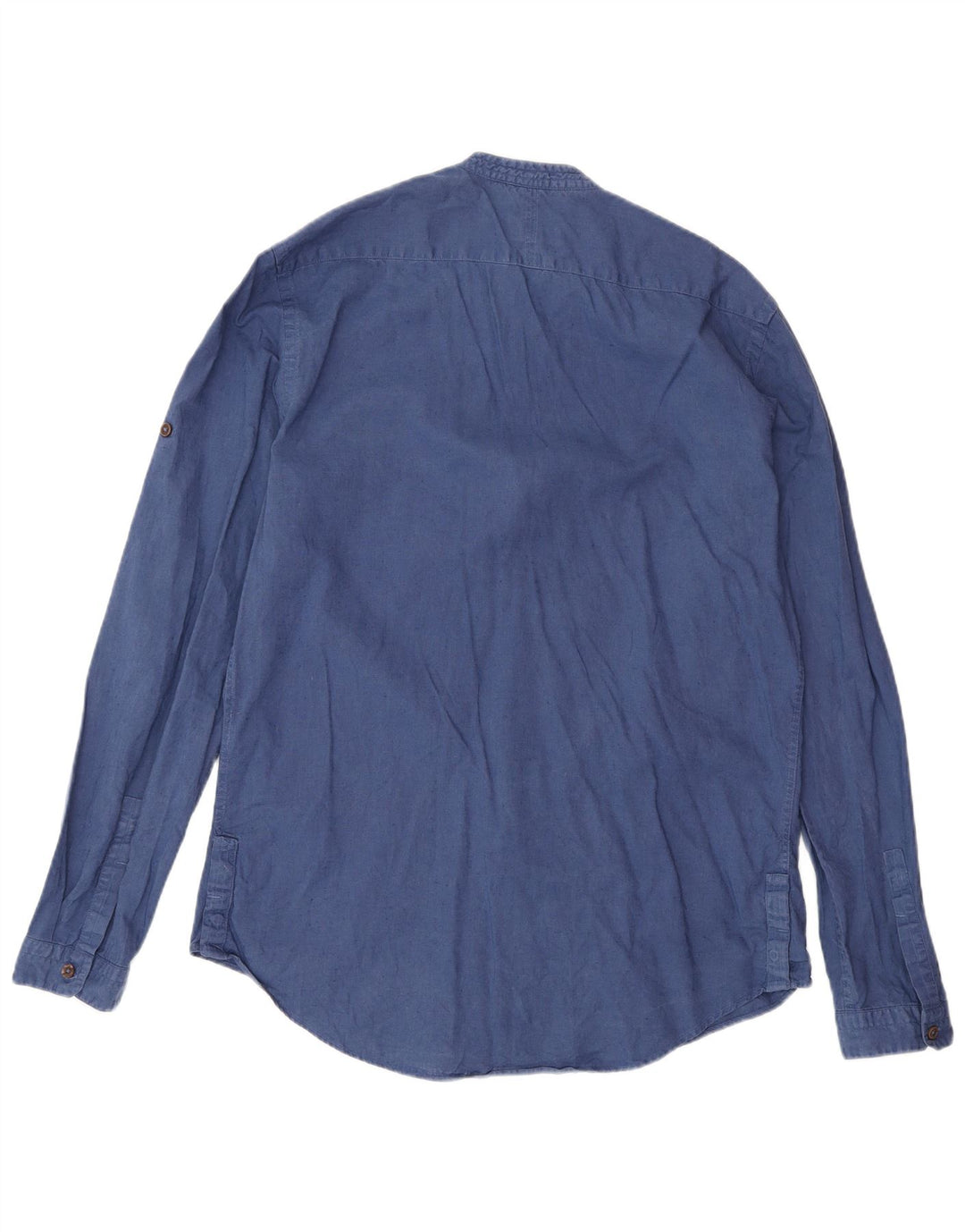 Zara Herre Slim Fit Skjorte Large Blue Linen