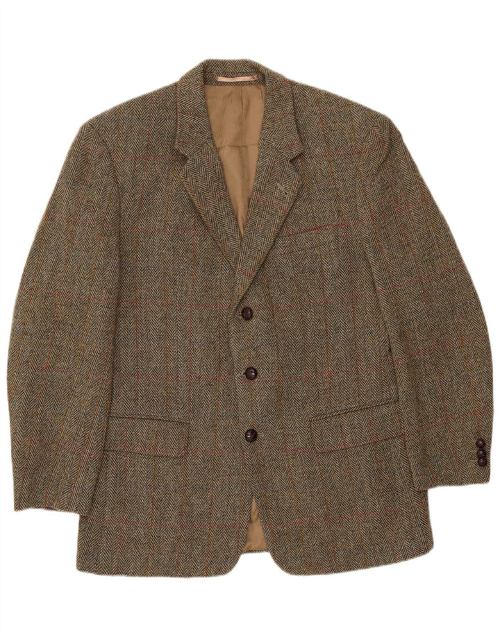 Vintage herre 3-knaps blazerjakke UK 38 medium brun sildeben