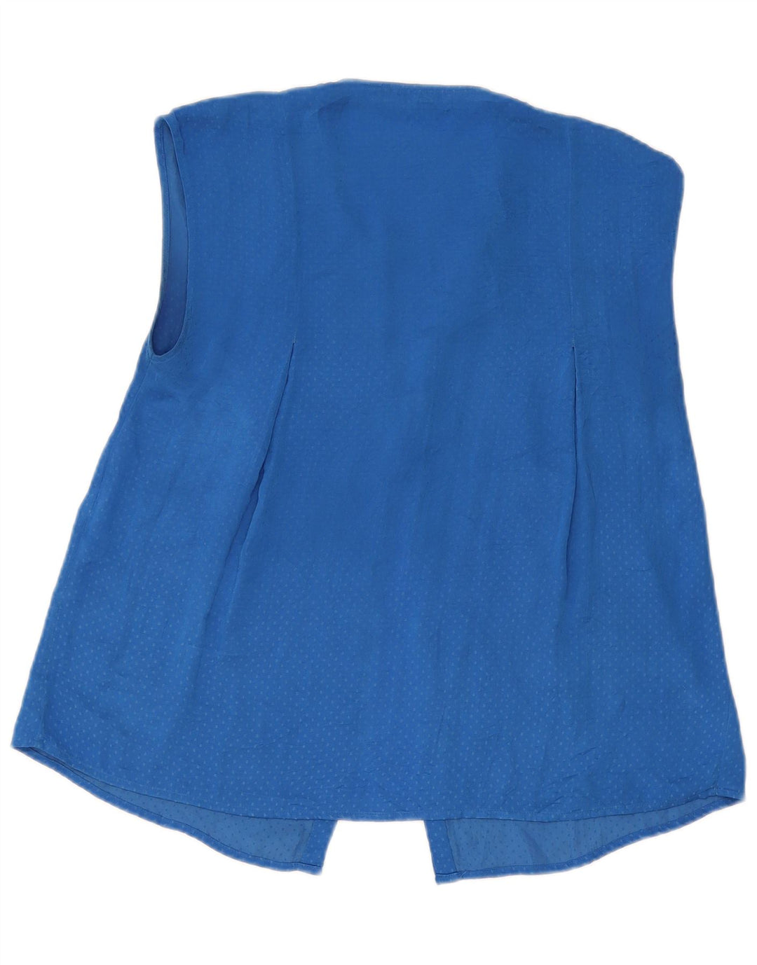 ZARA ærmeløs skjortebluse til kvinder UK 10 Lille blå plettet