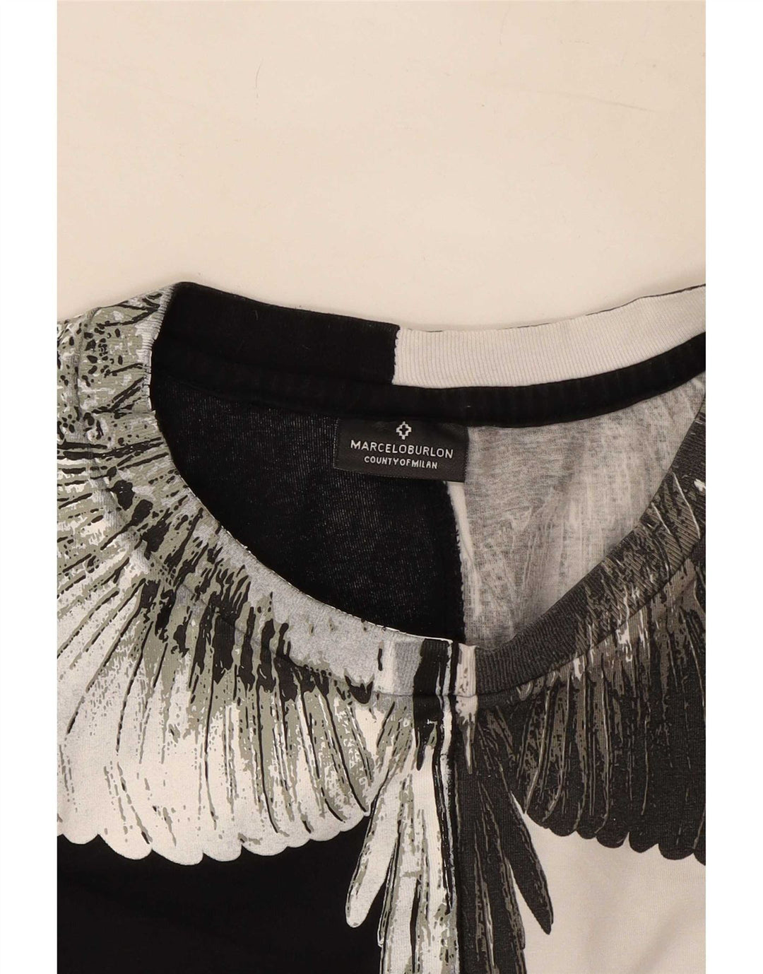 Marcelo Burlon Herre grafisk T-shirt Top Medium Sort Colourblock