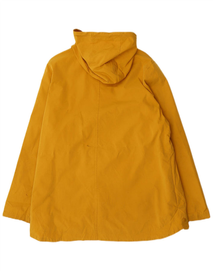 FAT FACE Dame Oversized Hætte Regnfrakke UK 16 Stor Gul Polyester
