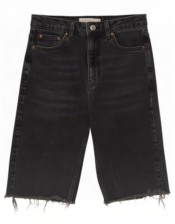 Topshop Dame Mom Denim Shorts W28 Medium Grå Bomuld