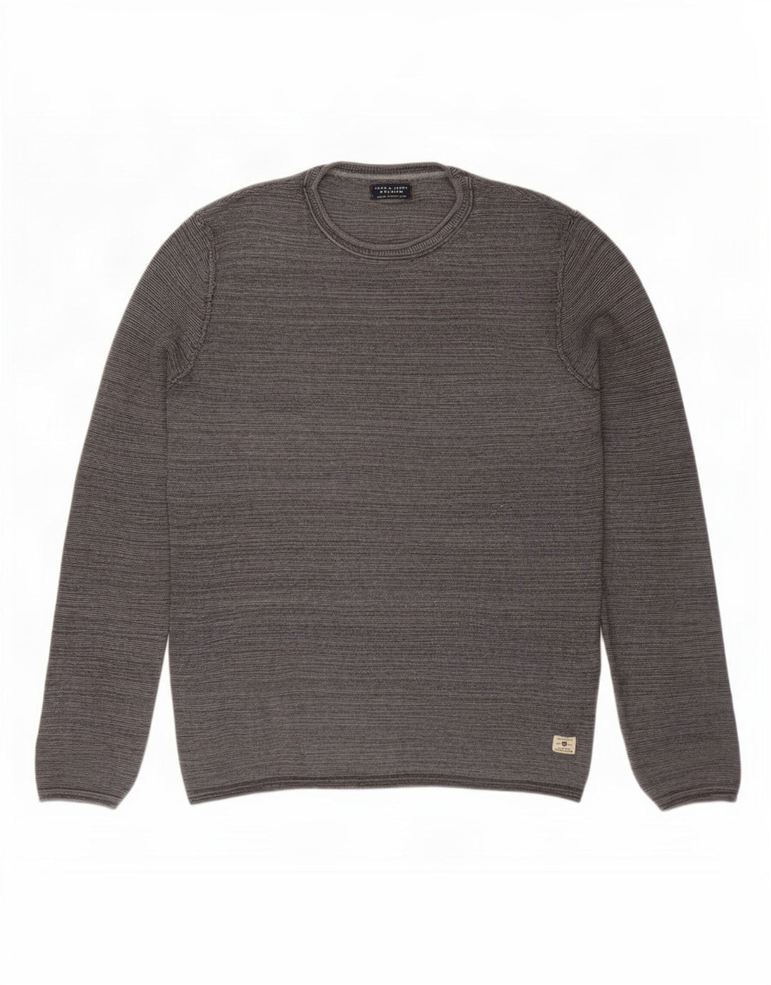 Jack & Jones herre sweater med rund hals, lille grå bomuld