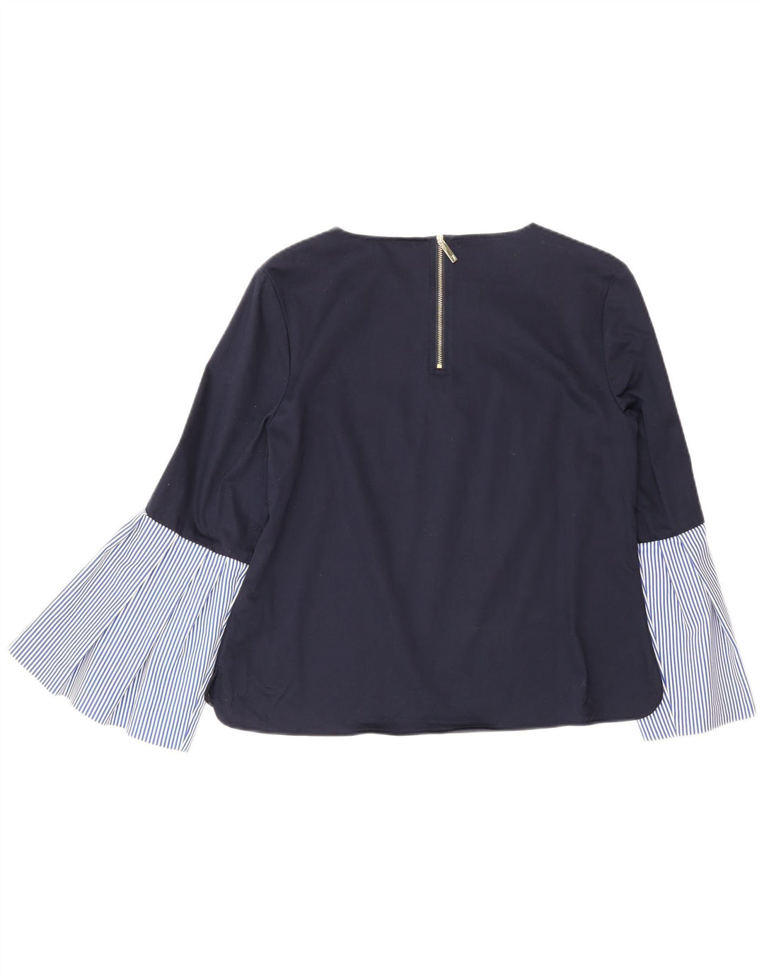 Ted Baker damebluse med 3/4 ærmer str. 3 Medium marineblå nålestribe