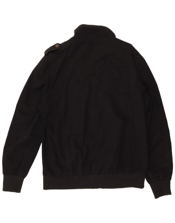 WENVEN Herre Utility Jacket UK 40 Large Black Cotton