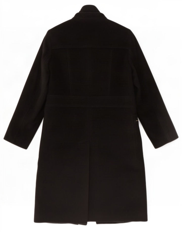 Vintage overfrakke til kvinder UK 14 Medium Black Virgin Wool