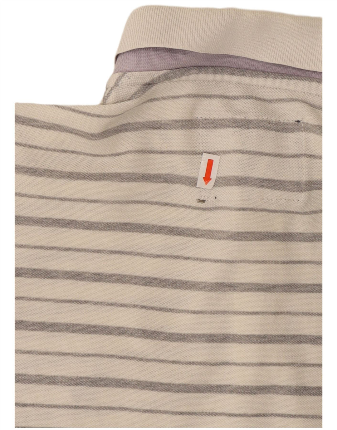 WOOLRICH Mens Polo Shirt Small White Striped Cotton