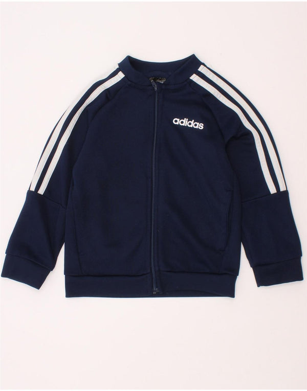 Adidas Drenge Træningsdragt Topjakke 7-8 År Marineblå Polyester