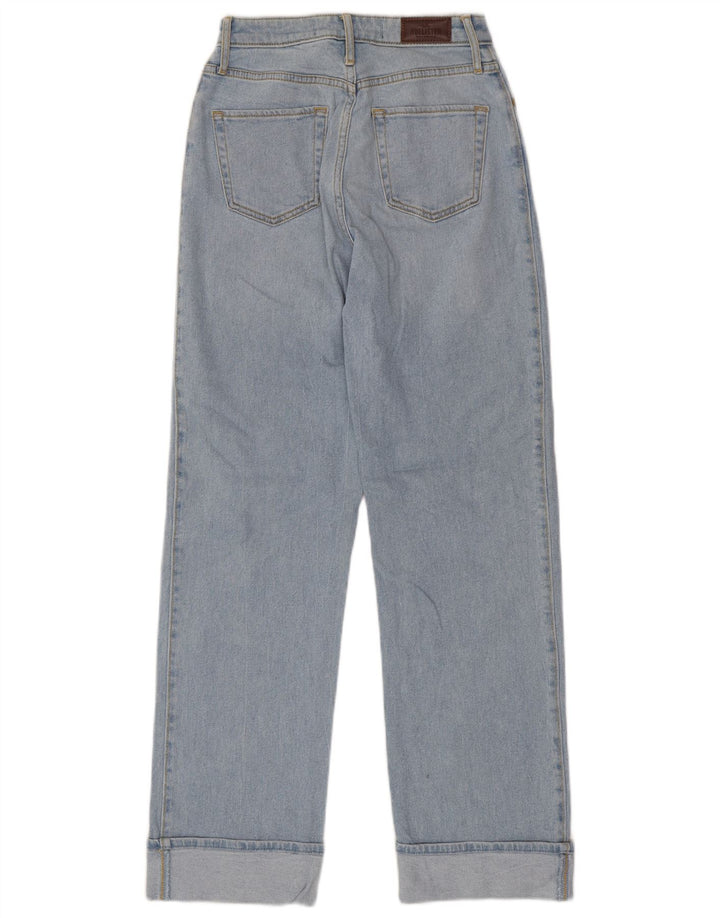 HOLLISTER Højtaljede lige jeans til kvinder W25 L31 blå bomuld