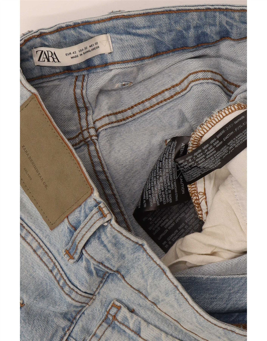 Zara Herre Denim Shorts EU 42 Large W32 Blå Bomuld