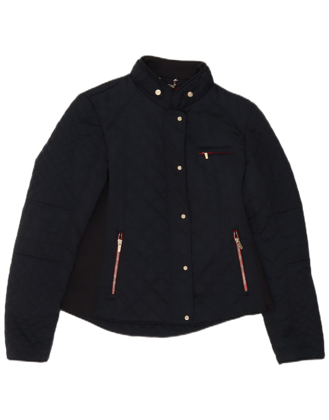 Zara Quiltet jakke til kvinder UK 14 Large Navy Blue