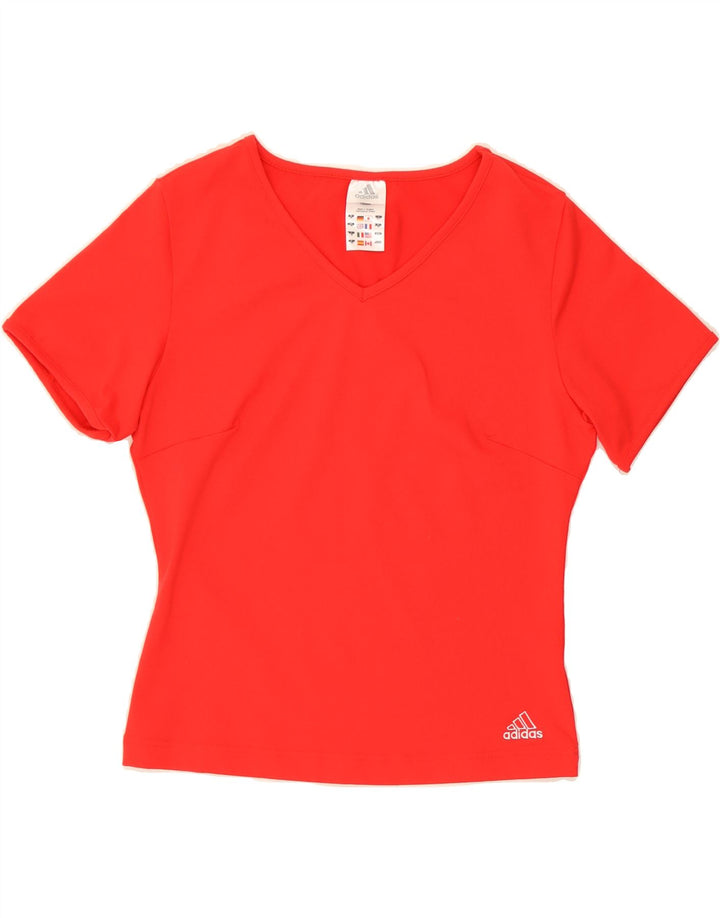 ADIDAS Womens T-Shirt Top UK 16 Large Red Polyamide Vintage Adidas and Second-Hand Adidas from Messina Hembry 