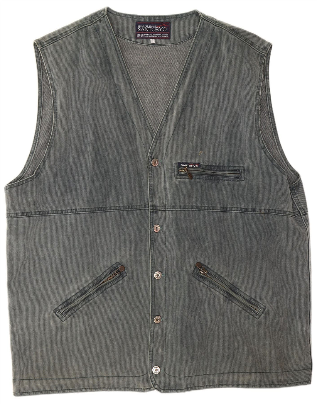 Santoryo Herre Utility Gilet UK 42 XL Blå