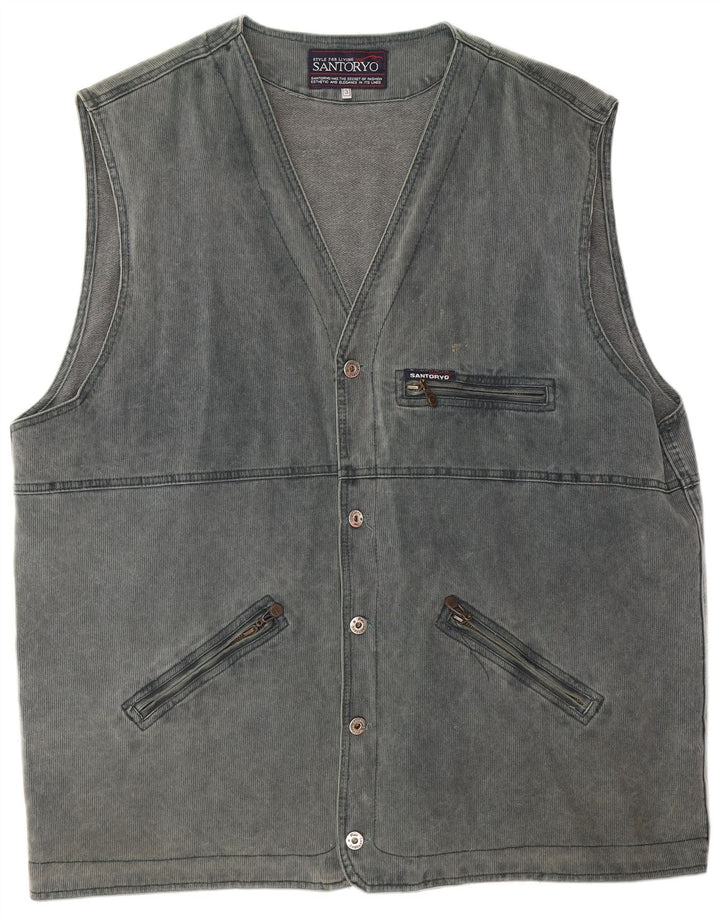 Santoryo Herre Utility Gilet UK 42 XL Blå