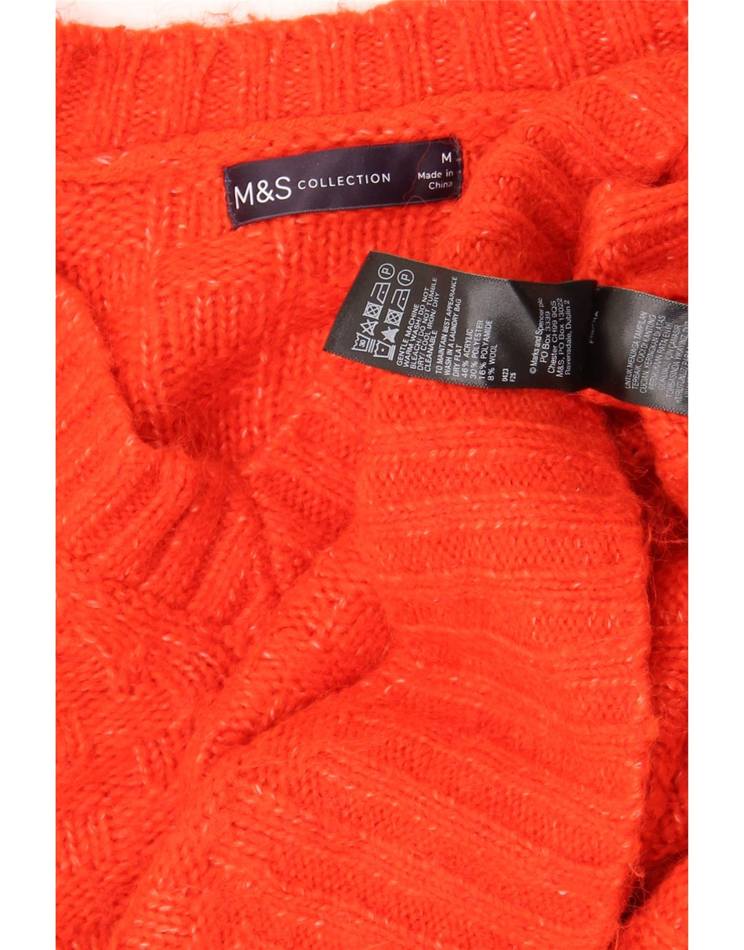 Marks & Spencer Dame Oversized V-hals sweater UK 14 Medium Rød