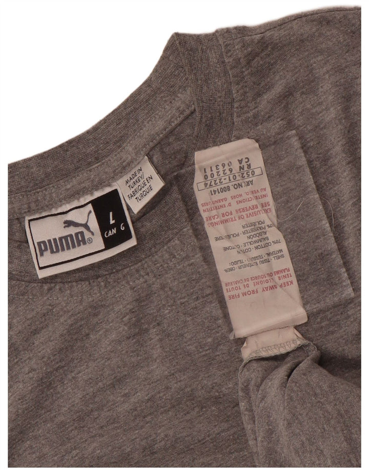 Puma Herre grafisk T-shirt Top Stor grå flækket bomuld