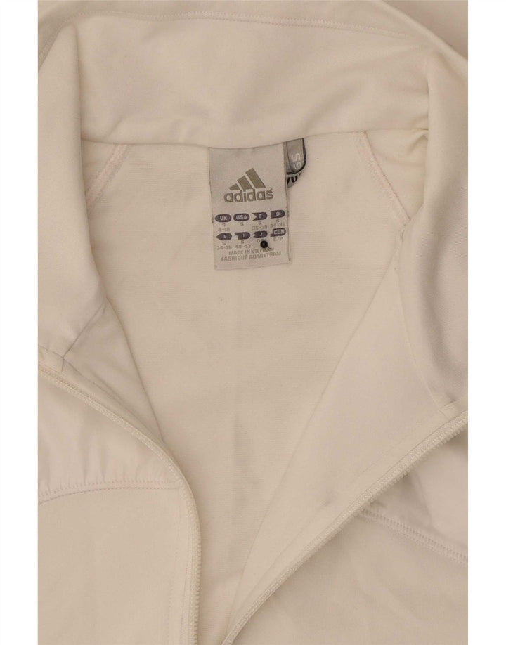 Adidas dame Clima 365 træningsdragt topjakke UK 8/10 Lille hvid polyester