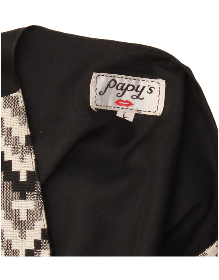 Vintage vest til mænd Stor sort geometrisk