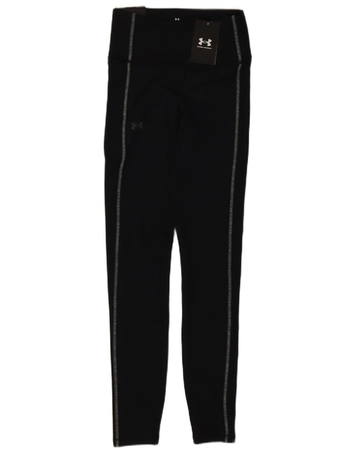 Under Armour Womens High Waist Leggings UK 4 XS Black Polyester