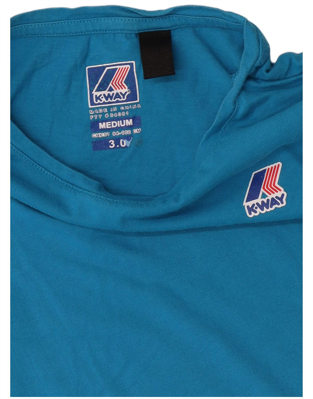 K-Way Dame T-Shirt Top UK 14 Medium Blue