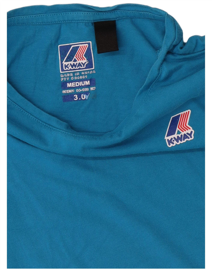 K-Way Dame T-Shirt Top UK 14 Medium Blue