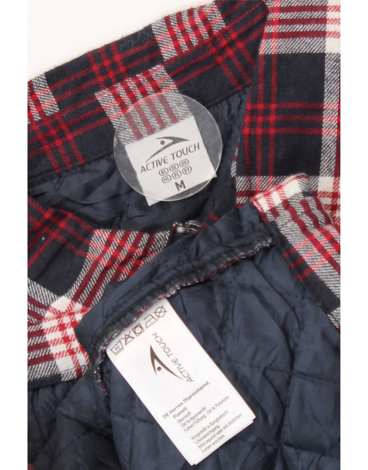 Active Touch herre skovhugger flannel skjorte medium marineblå ternet bomuld