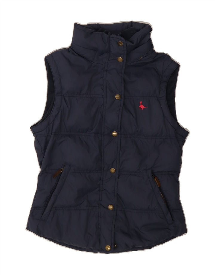 JACK WILLS Womens Padded Gilet UK 8 Small Navy Blue Nylon Vintage Jack Wills and Second-Hand Jack Wills from Messina Hembry 