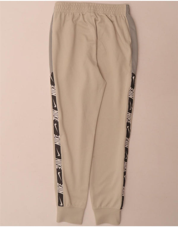 Nike Mens Graphic Tracksuit Trousers Joggers XS Beige Colourblock Polyester