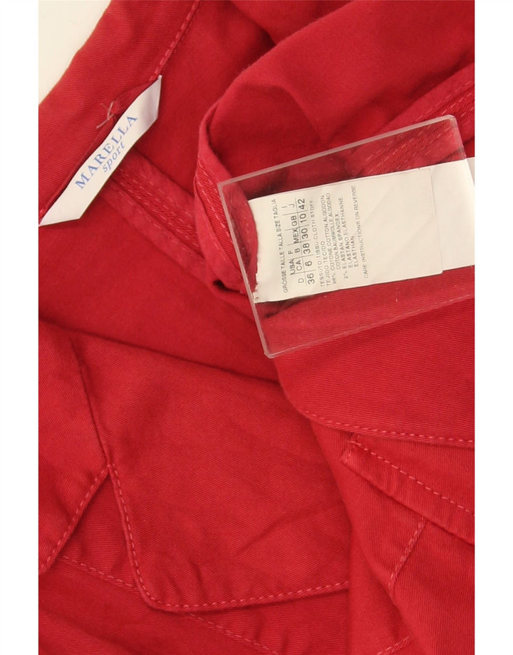 Marella Dame 2 Button Blazer Jacket UK 10 Small Red Bomuld
