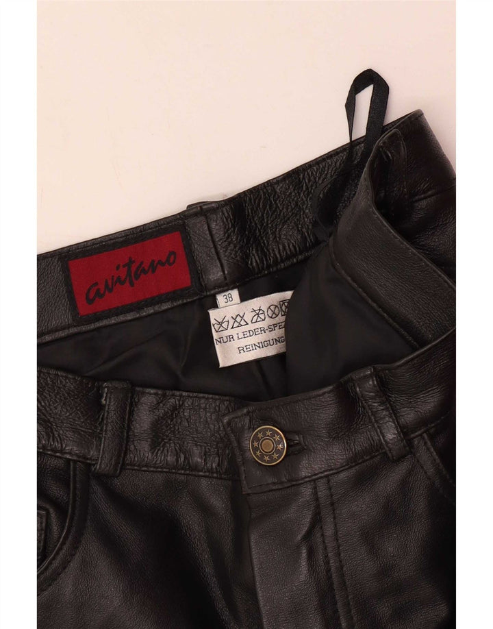 Avitano Dame Slim Læderbukser EU 38 Medium W26 L33 Sort