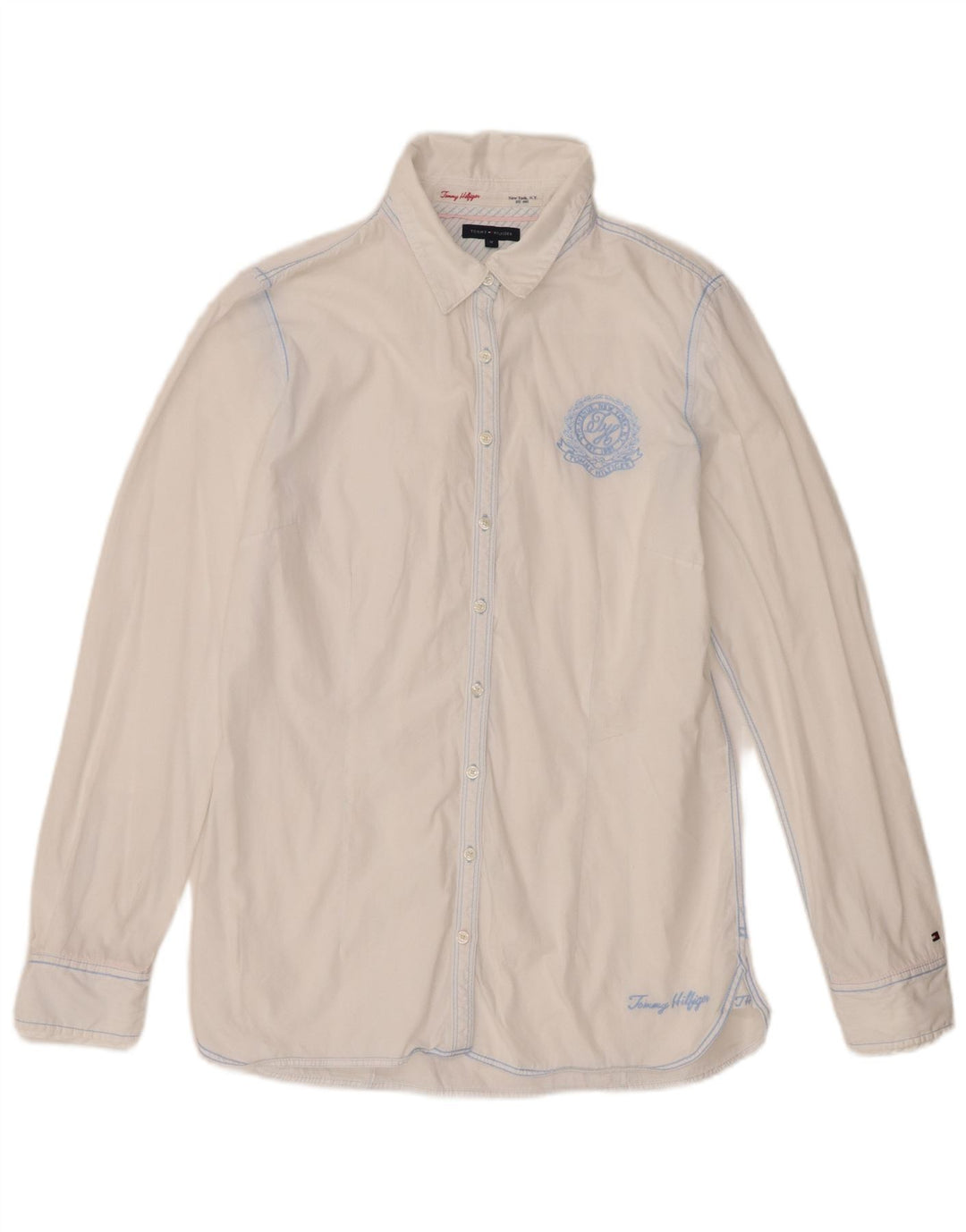 Tommy Hilfiger Dameskjorte US 12 Stor hvid bomuld