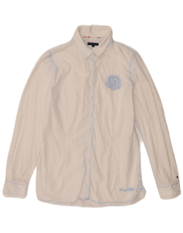 Tommy Hilfiger Dameskjorte US 12 Stor hvid bomuld