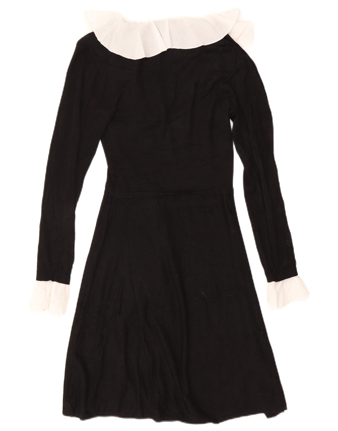 Zara Dame Langærmet A-Line Kjole UK 8 Small Black Colourblock Polyester