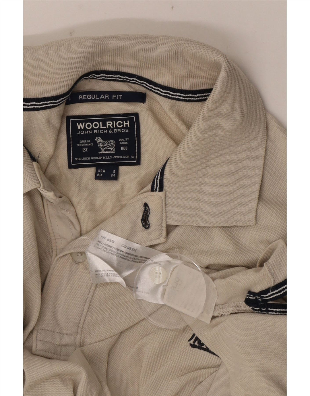 Woolrich Herre Regular Fit Polo Shirt Medium Beige Bomuld