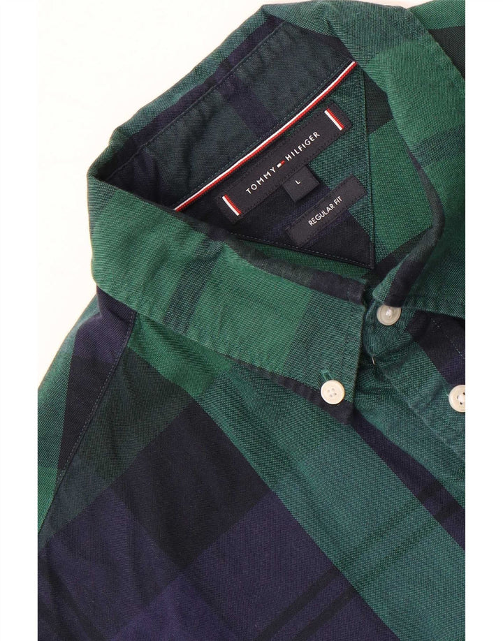 Tommy Hilfiger Herre Regular Fit skjorte Stor grøn plaid