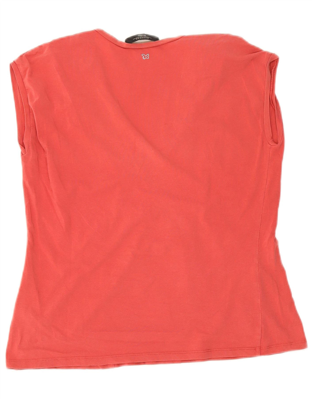 Max Mara Dame Weekend Ærmeløs Crop Top UK 14 Stor Rød Bomuld