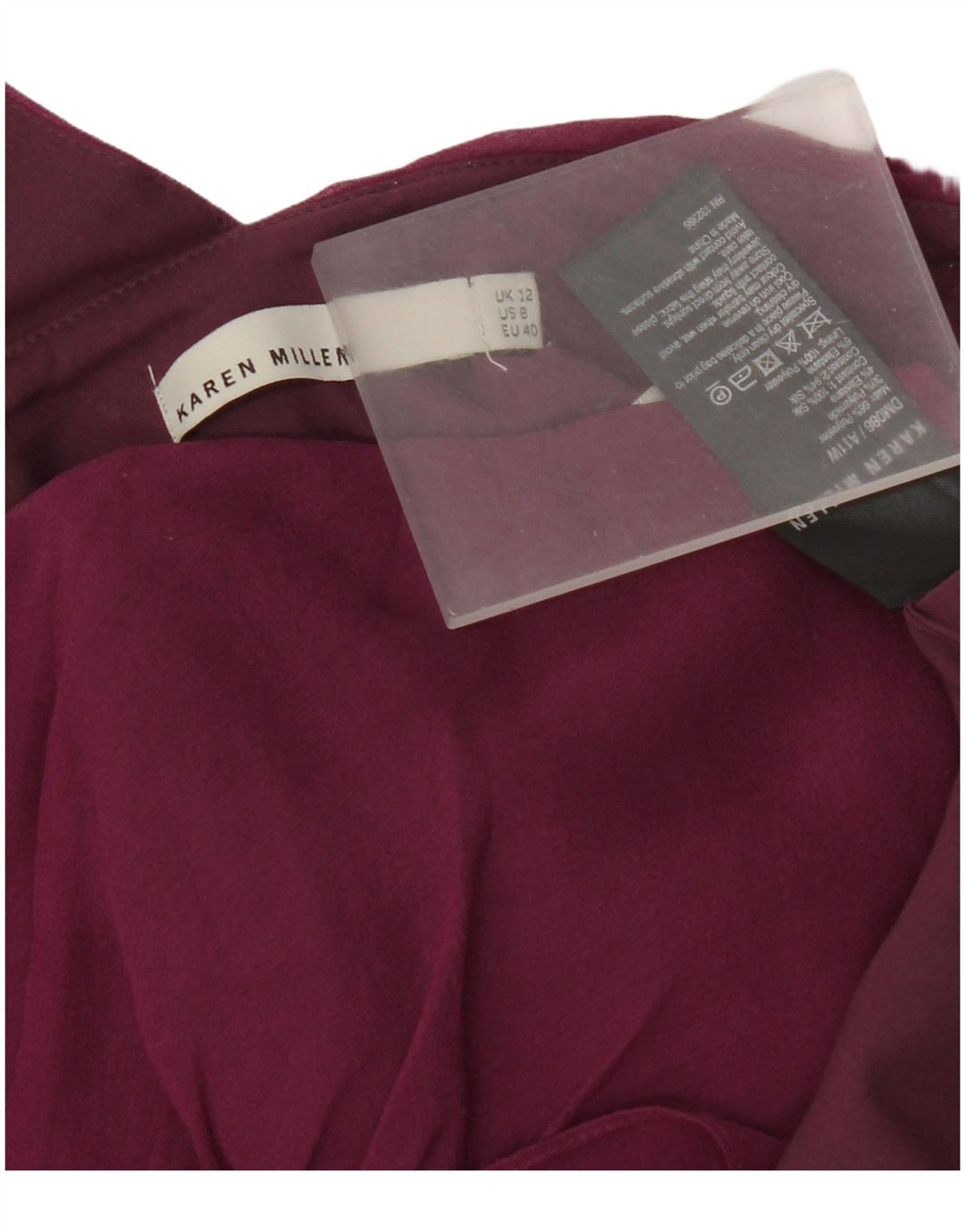 Karen Millen Womens One Shoulder Dress UK 12 Medium Purple Polyester