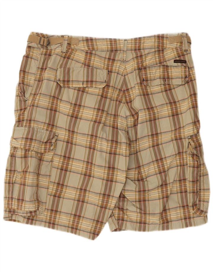 Marlboro Classics Herre Cargo Shorts W38 XL Grøn ternet bomuld