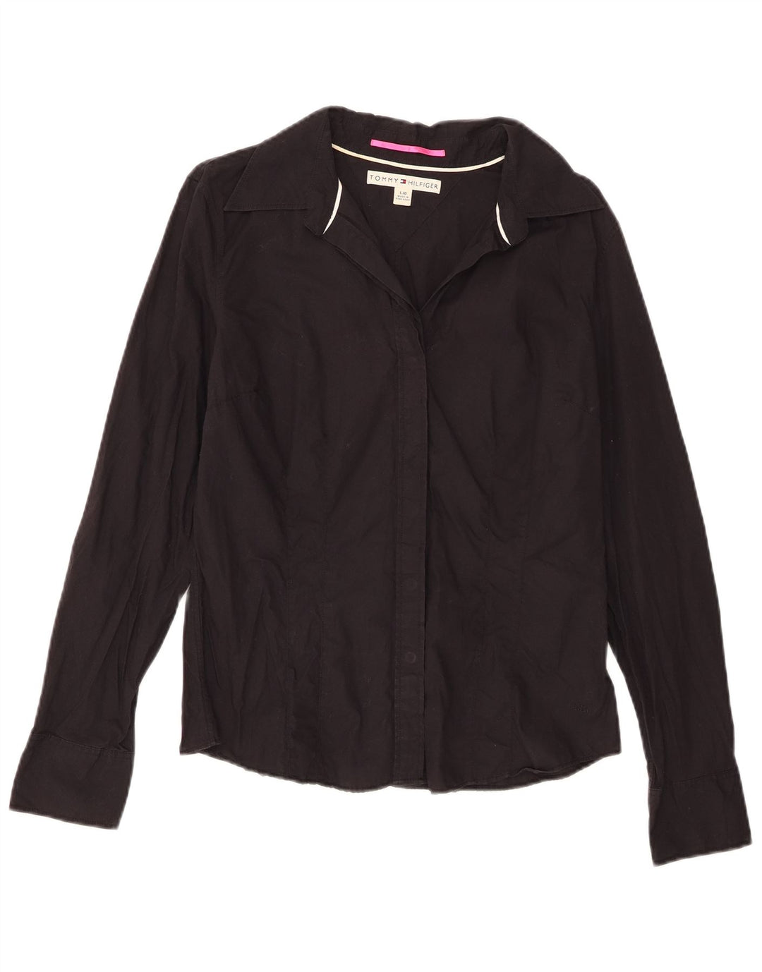 Tommy Hilfiger Dameskjorte UK 14 Stor Sort Bomuld