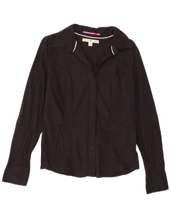 Tommy Hilfiger Dameskjorte UK 14 Stor Sort Bomuld