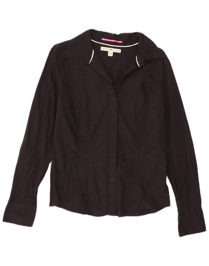 Tommy Hilfiger Dameskjorte UK 14 Stor Sort Bomuld