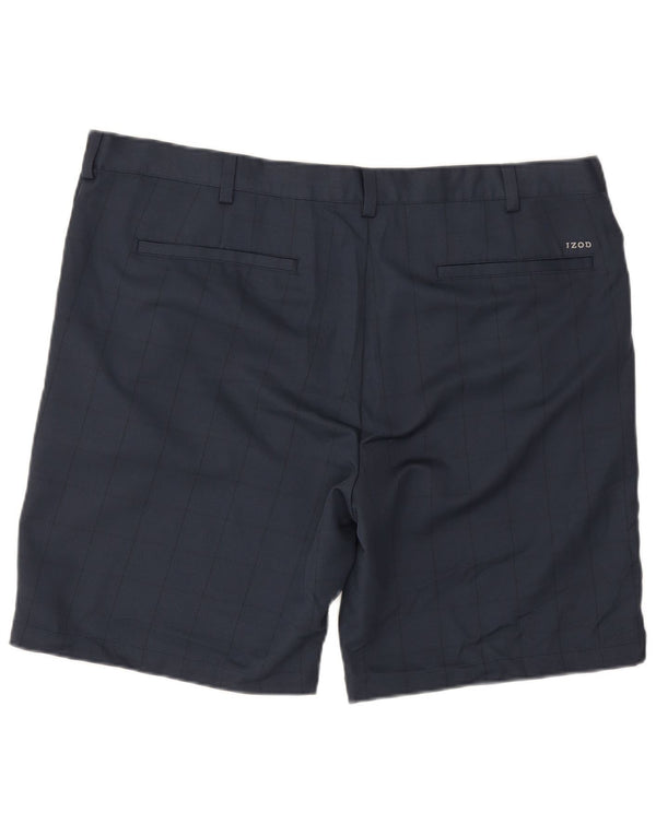 Izod Herre Golf Chino Shorts W40 XL Marineblå Ternet polyester