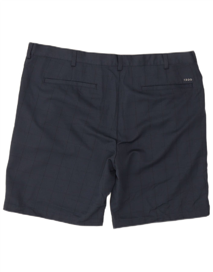 Izod Herre Golf Chino Shorts W40 XL Marineblå Ternet polyester