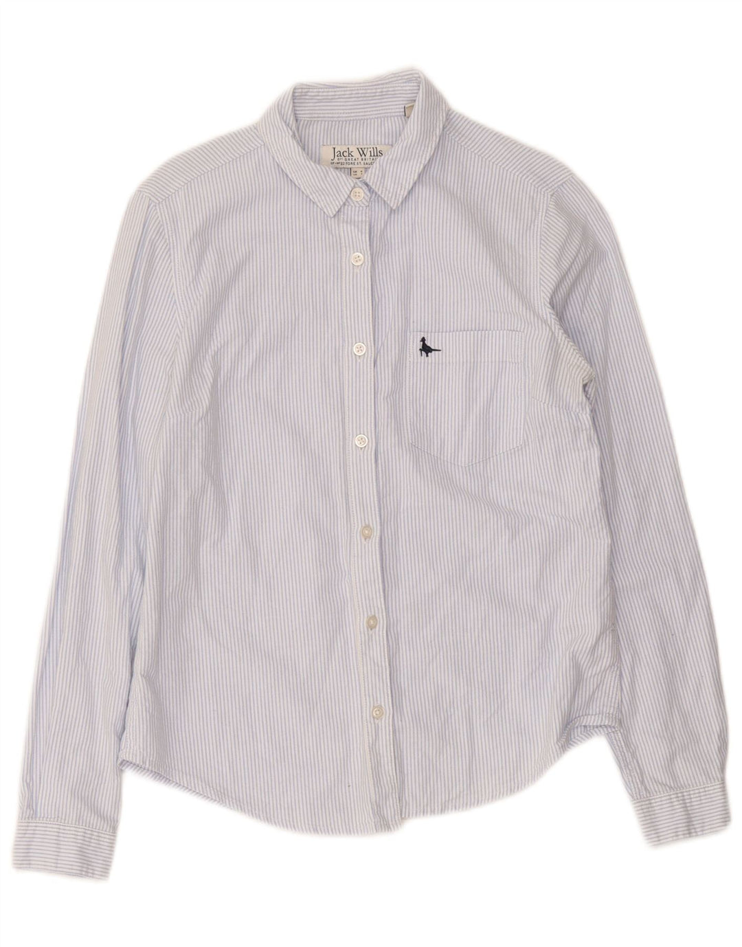 Jack Wills Dameskjorte UK 8 Small Blue Pinstripe Cotton