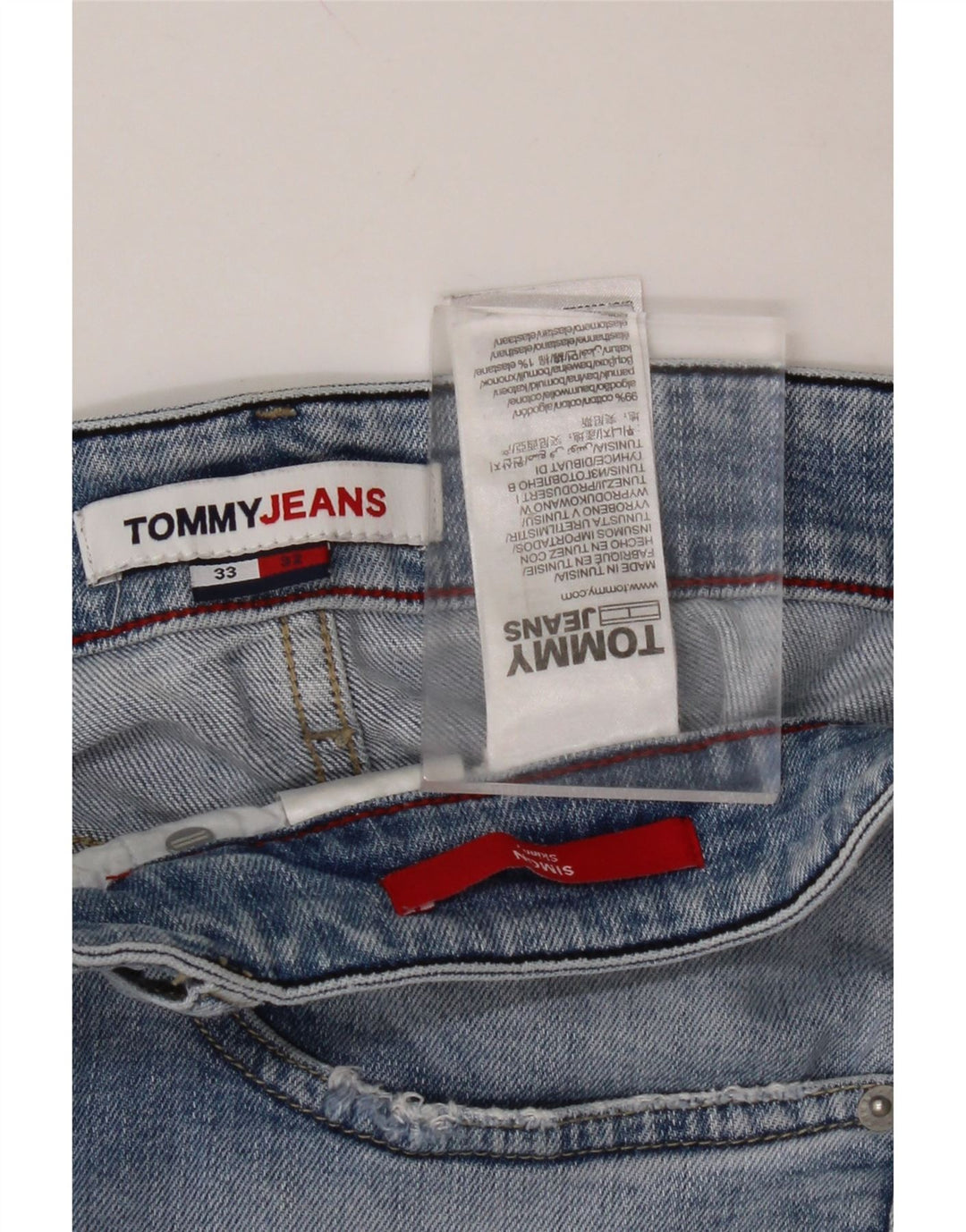 TOMMY HILFIGER Mens Tapered Jeans W33 L32 Blue Cotton